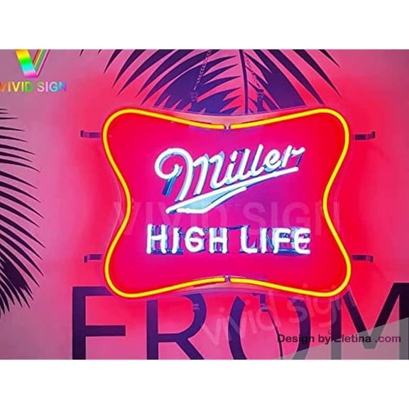 Neon Signs for Wall Decor inin Miller High Lifes Sign Light Lamp With Hd Vivid Printing Tech Artwork Neon Led Tubing16x20inch