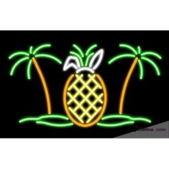 Neon Signs for Wall Decor inin Palm Trees Pineapple Sign Light Man Cave Bar Pub Beer Gift Lamp Neon Led Tubing16x20inch