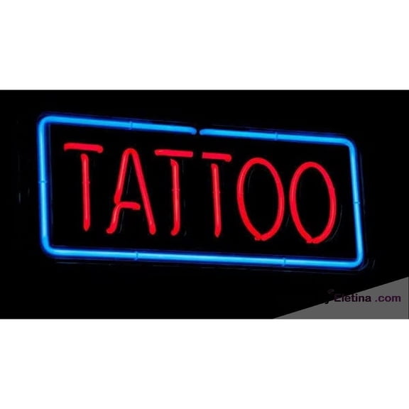 Neon Signs for Wall Decor inin Tattoo Rectangle Body Piercing Sign Light Man Cave Bar Pub Beer Gift Lamp Neon Led Tubing16x20inch