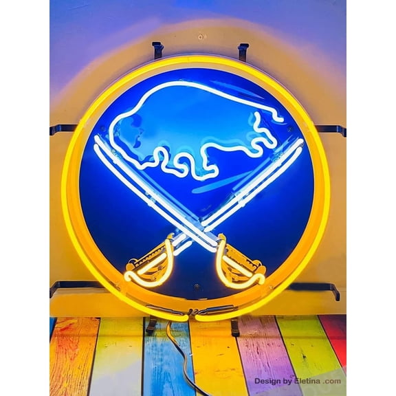 Neon Signs for Wall Decor16x20inch Sabre Logo (buffalo) Sign Light Lamp With Hd Vivid Printing Tech Artwork A120bslvvd Neon Led Tubing16x20inch