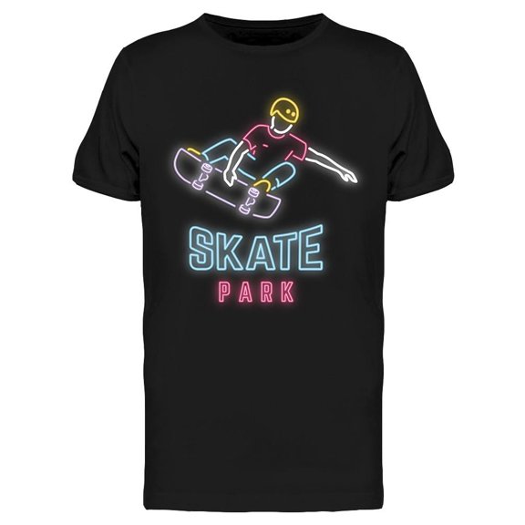 Neon Skate Park Sign T-Shirt Men -Image by Shutterstock, Male Large