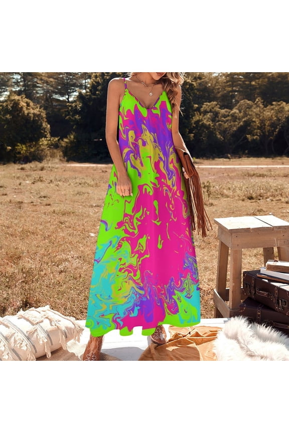 Neon Sleeveless Dress summer dress woman dresses for woman