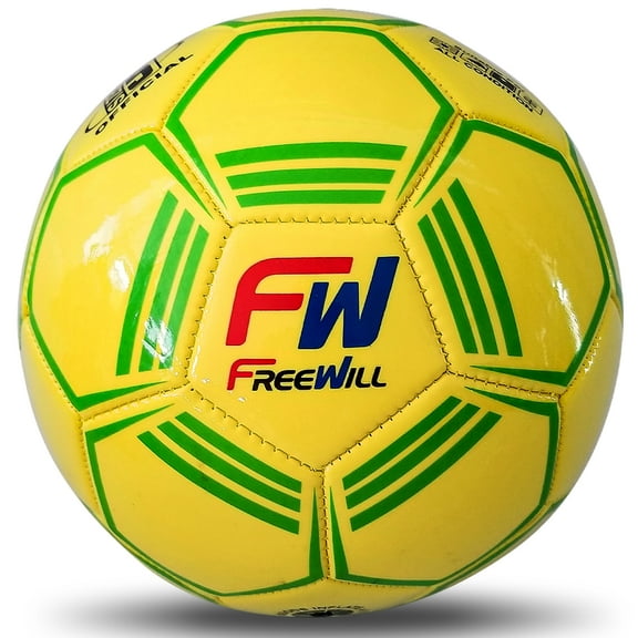 Neon Soccer Ball - Size 5 - Suitable for Kids School Training Practice or Boys & Girls gift - Yellow