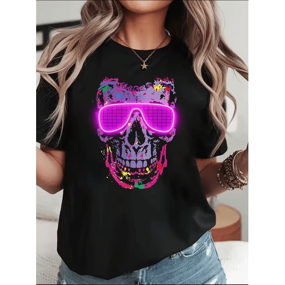 Neon Sound-Activated Glow Light-Up Rave Party Electronic Unisex T-Shirt V14852, up to Size 5XL