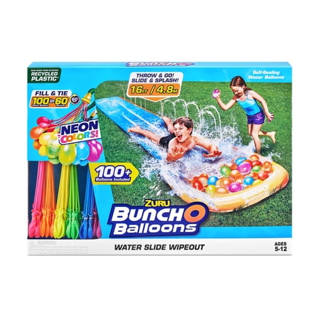 Bunch O Balloons Neon Colors Water Slide Wipeout (1x Lane) by ZURU