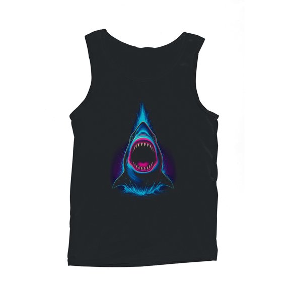 Neon Splash Shark Attack Art Men's Tank Top