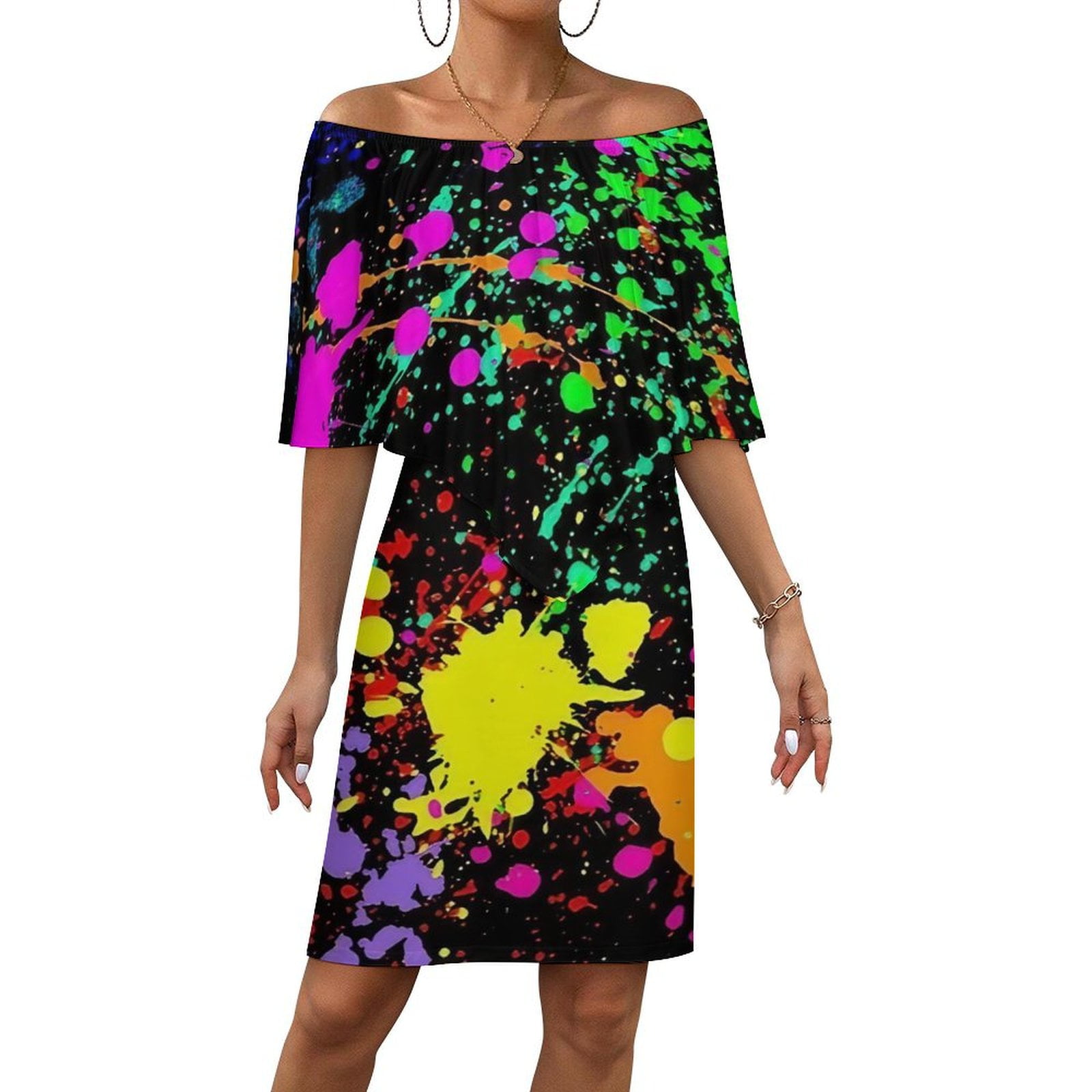 off the shoulder neon dress Fitted Long Off Shoulder Sequin Dress by Studio 17 12891 ABC Fashion
