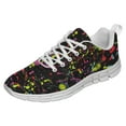 thumbnail image 1 of Neon Splatters With Paint Shoes for Men Women Running Sneakers Breathable Casual Sport Tennis Shoes White Size 8.5, 1 of 5