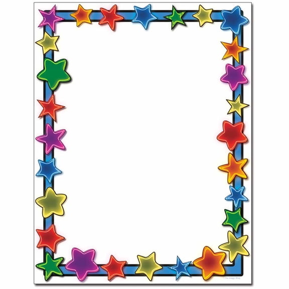 Neon Stars Letterhead Printer Paper, 80 Sheet Pack