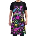 thumbnail image 1 of Neon Stars Print Chef Kitchen Apron with Pockets for Women Waterproof Aprons for Cooking Baking, 1 of 7