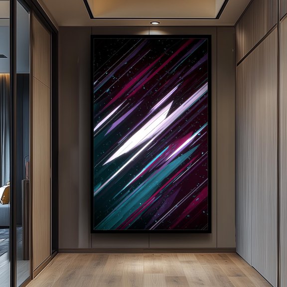 Neon Streaks Abstract Poster, Unframed Paper Poster 8x10in