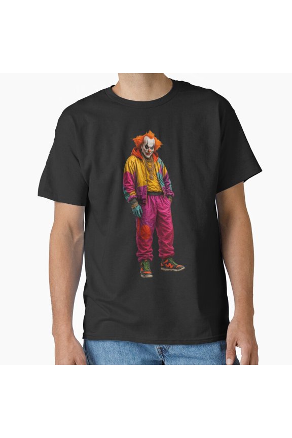 Neon Streetwear Carnival Character 90s Retro Aesthetic Graphic Unisex T-Shirt, up to size 5XL