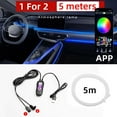 thumbnail image 1 of Neon Strip Light for Car Interior with Music Sync, Bluetooth App Control, USB Powered Ambient Lighting for Dashboard and Panels, 1 of 9
