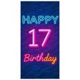 thumbnail image 1 of Neon Style 17th Birthday Banner Background Backdrop Party Supplies Birthday Decoration Photography Props Birthday Party Decor Happy Birthday Decorations, 1 of 7