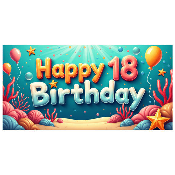Neon Style Happy 18 Birthday Backdrop Banner Party Decoration Background for Photography Birthday Parties Celebration Events Photo Props