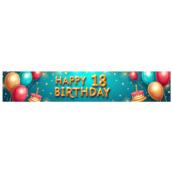 Neon Style Happy 18 Birthday Banner Background Party Supplies Backdrop Decors for Birthday Party Photography Props Celebrations