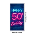 thumbnail image 1 of Neon Style Happy 50th Birthday Banner Background Party Decoration Backdrop Photography Props Birthday Party Supplies, 1 of 8