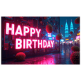thumbnail image 1 of Neon Style Happy Birthday Banner Background Party Decorations for Birthday Party Celebrations Photography Props Backdrop Supplies, 1 of 8