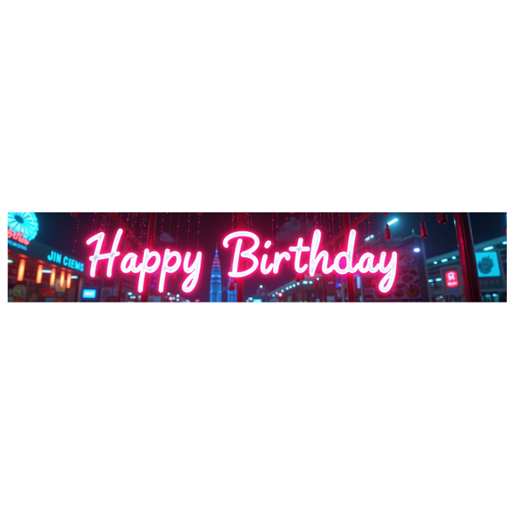 Neon Style Happy Birthday Banner Party Background Decors Photography Props for Birthday Party Celebrations Event Decorations Backdrop Supplies