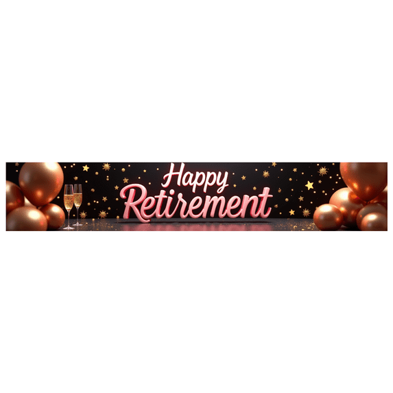 Neon Style Happy Retirement Banner Party Decoration Background Backdrop for Retirement Party Celebrations Photography Props Decorations