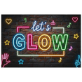 thumbnail image 1 of Neon Style Let's Glow Banner Background Decorations Party Supplies Photo Booth Props Festival Decor Neon Elements Backdrop Celebration Decorations, 1 of 8