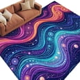 thumbnail image 1 of Neon Style Washable Living Room Rugs 5'x8', Abstract Boho Colorful Flowing Waves Low Pile Throw Large Area Rug Non-Slip Sturdy Edge Binding Carpet for Living Room Kitchen Office, 1 of 9