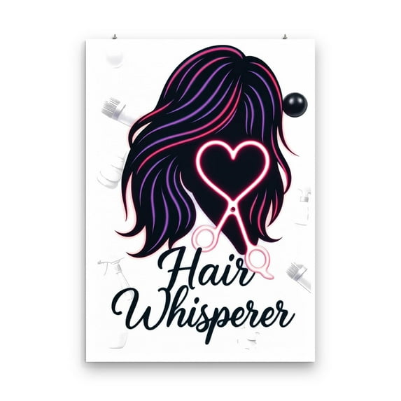 Neon Stylist Art - Salon Decor - 13x19 Poster Print - Vibrant Wall Art