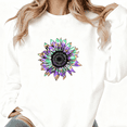 thumbnail image 1 of Colorful Sunflower Art Print Sweatshirt Graphic Sweatshirt White S-3XL Tops, 1 of 5
