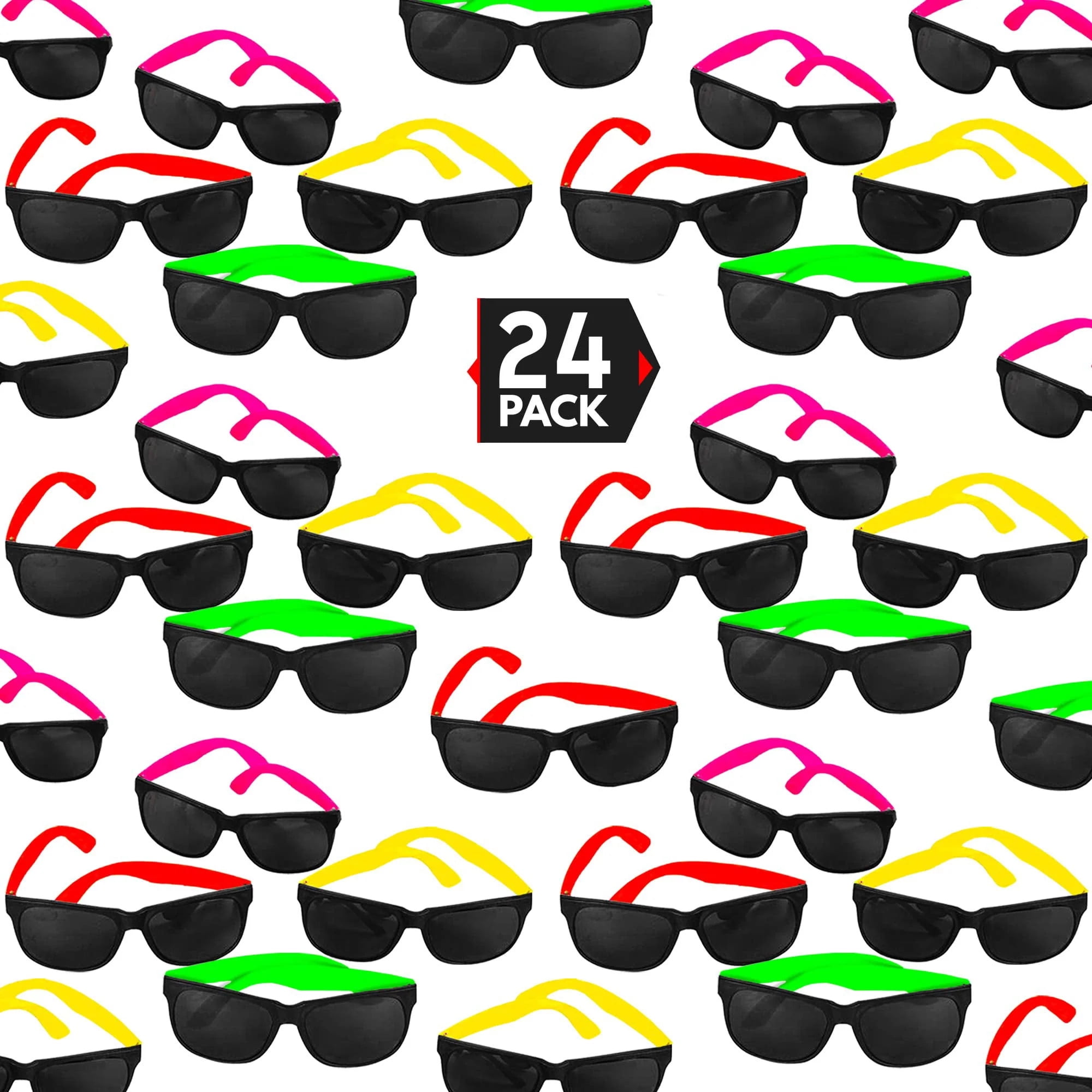 54 Pack Neon Party Shutter Shades Glasses,80's Party Slotted Plastic  Sunglasses Eyewear Party Favors and Party Props for Kids Teens Adults