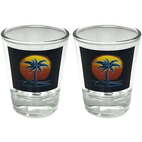 Neon Sunset - 2oz Novelty Shot Glass - 2 Piece Set