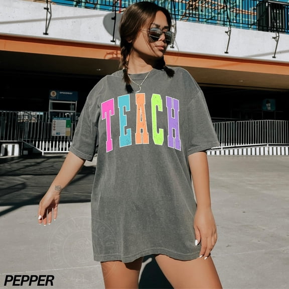 Neon Teacher Shirt, Teach Shirt, Varsity Teacher Tshirt, Retro Teacher Shirt, Teacher, Back to School, Teaching Shirt, School Tee All Size S-5Xl