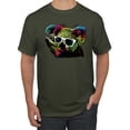 thumbnail image 1 of Neon Technicolor Trippy Party Rainbow Koala | Mens Animal Lover Graphic T-Shirt, Military Green, 2XL, 1 of 4