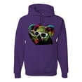 thumbnail image 1 of Neon Technicolor Trippy Party Rainbow Koala | Mens Animal Lover Hooded Sweatshirt Graphic Hoodie, Purple, X-Large, 1 of 4