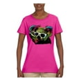thumbnail image 1 of Neon Technicolor Trippy Party Rainbow Koala | Womens Animal Lover Graphic T-Shirt, Fuschia, Large, 1 of 4