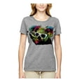 thumbnail image 1 of Neon Technicolor Trippy Party Rainbow Koala | Womens Animal Lover Graphic T-Shirt, Heather Grey, 2XL, 1 of 4