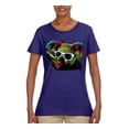 thumbnail image 1 of Neon Technicolor Trippy Party Rainbow Koala | Womens Animal Lover Graphic T-Shirt, Purple, Medium, 1 of 4