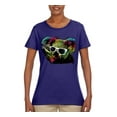 thumbnail image 1 of Neon Technicolor Trippy Party Rainbow Koala | Womens Animal Lover Graphic T-Shirt, Purple, X-Large, 1 of 4