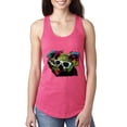 thumbnail image 1 of Neon Technicolor Trippy Party Rainbow Koala | Womens Animal Lover Jersey Racerback Tank Top, Hot Pink, Small, 1 of 4