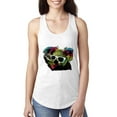 thumbnail image 1 of Neon Technicolor Trippy Party Rainbow Koala | Womens Animal Lover Jersey Racerback Tank Top, White, X-Large, 1 of 4