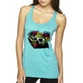 thumbnail image 1 of Neon Technicolor Trippy Party Rainbow Koala | Womens Animal Lover Premium Tri-Blend Racerback Tank Top, Tahiti Blue, Medium, 1 of 4