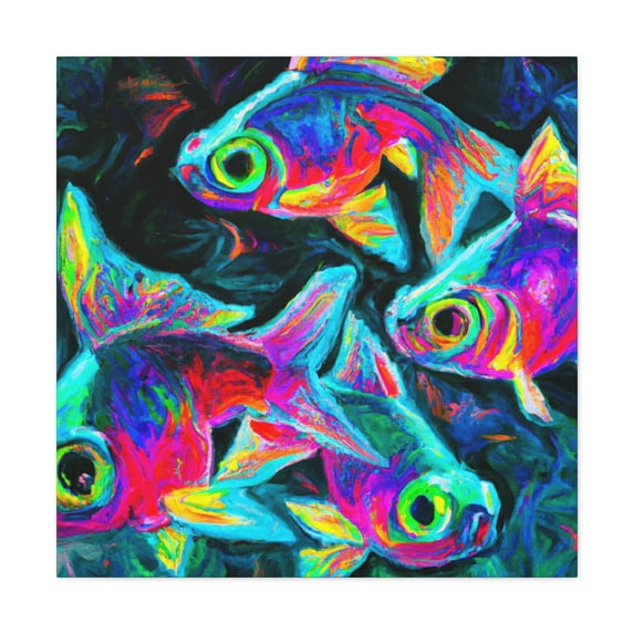 "Neon Tetra Reflection" - Canvas