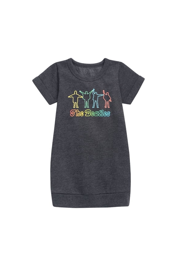 Neon The Beatles - Girls Short Sleeve Fleece Dress