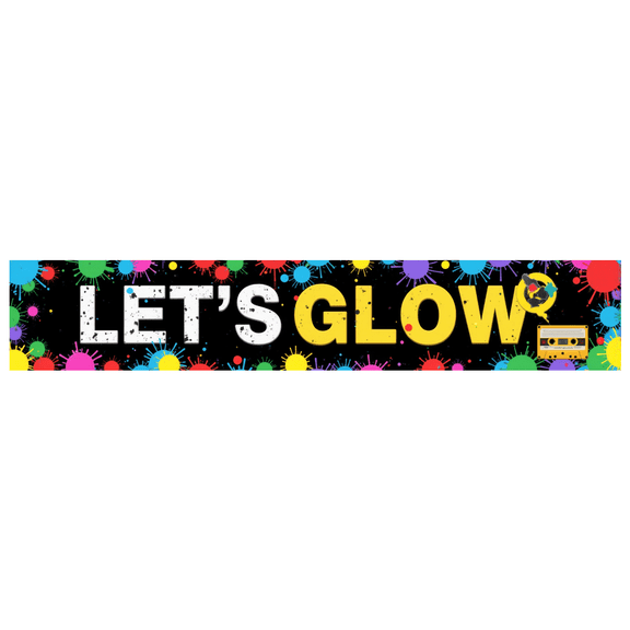 Neon Theme Banner Glow Party Backdrop Polyester Material for Birthday Party Event Decor Celebration
