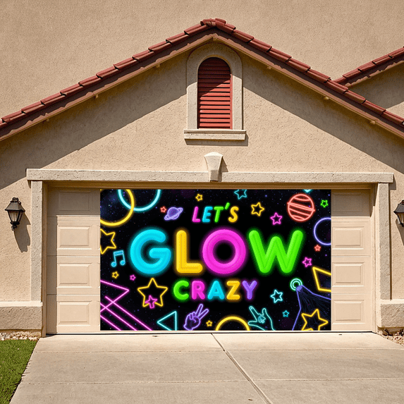 Neon Theme Glow Party Banner Decorative Design Birthday Event Celebration Banner for Party Celebration Indoor Decoration Photo Booth