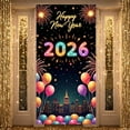 thumbnail image 1 of Neon Theme Happy New Year Banner Fireworks Design 2026 Background Colorful Balloons Golden Stars New Year Celebration Backdrop for New Year Party Family Gathering Photo Backdrop, 1 of 9