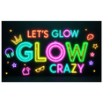 thumbnail image 1 of Neon Theme LET'S GLOW CRAZY Fun Party Banner for Night Event Celebration Indoor Use, 1 of 9