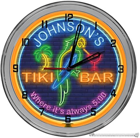 Neon Themed Parrot Tiki Bar 16