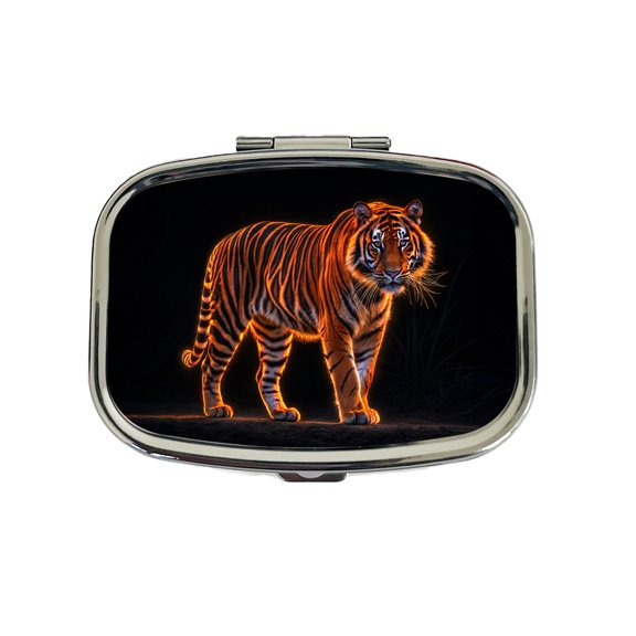 Neon Tiger Orange Small Travel Handbag Pill Box Case