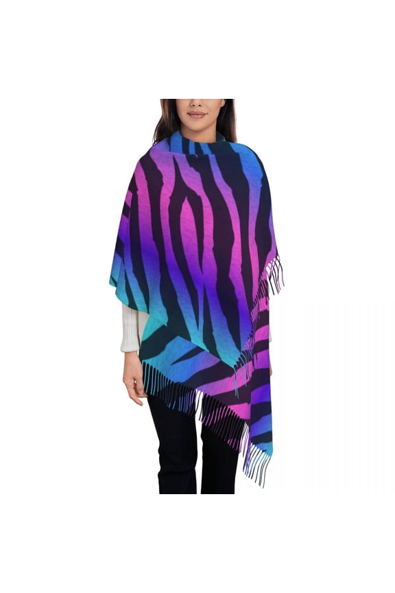 Neon Tiger Pattern Womens Warm Winter Infinity Scarves Set Blanket Scarf Pure Color