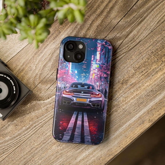 Neon Tokyo Race Car Style Case for iPhone 11 12 13 14 15 16 17 Pro Max Plus
